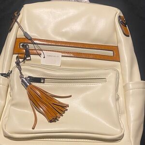 Stylish Cream and Tan Women's Backpack